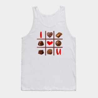 Tic Tac Toe I Love You Chocolate Tank Top